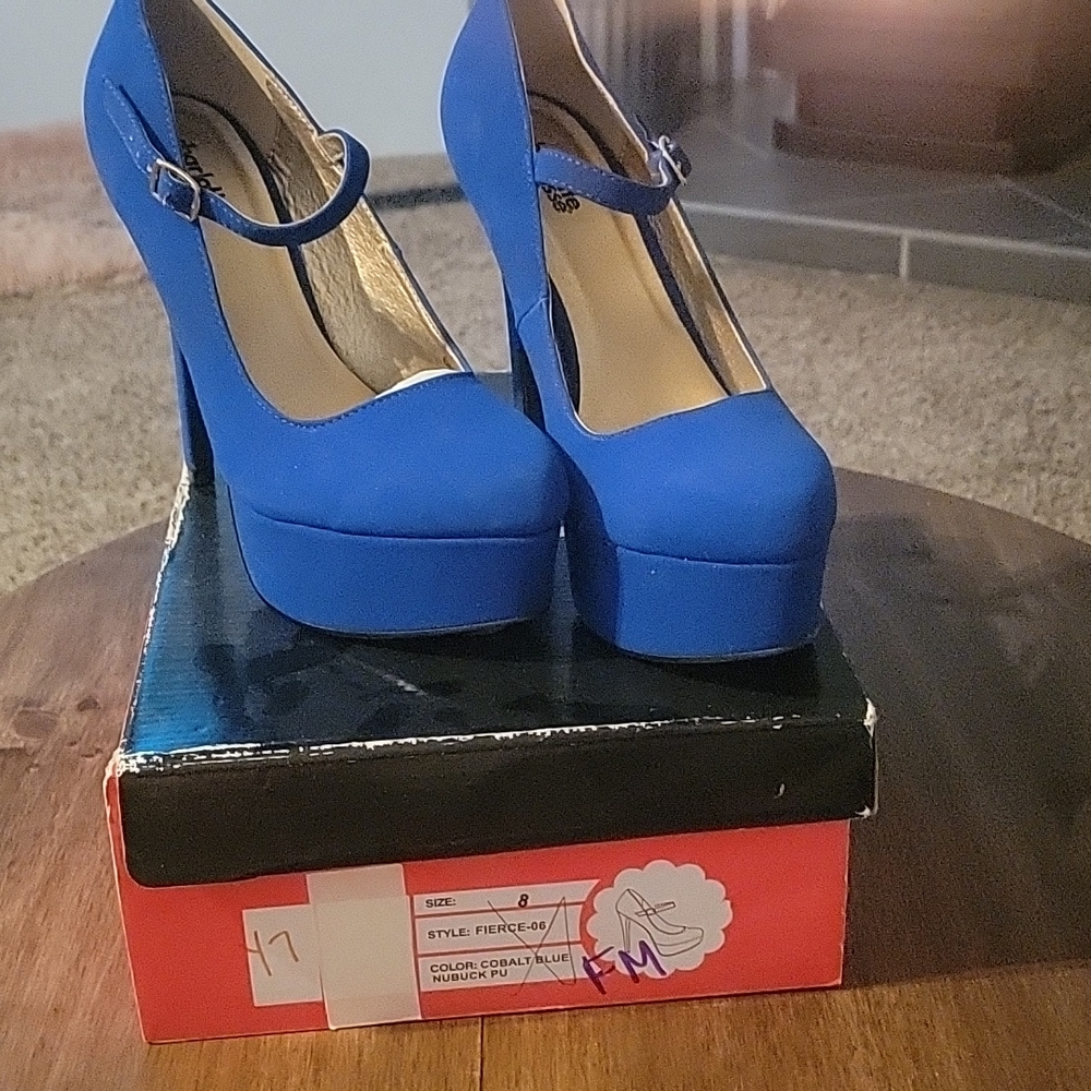 Blue high heels- size 8